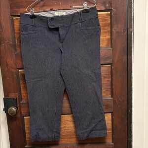 Banana Republic Sloan fit Striped Navy Blue Stretch Capri Pants
